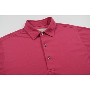 Donald Ross‎ Mens Medium Pink Polka Dot Golf Performance Short Sleeve Polo Shirt